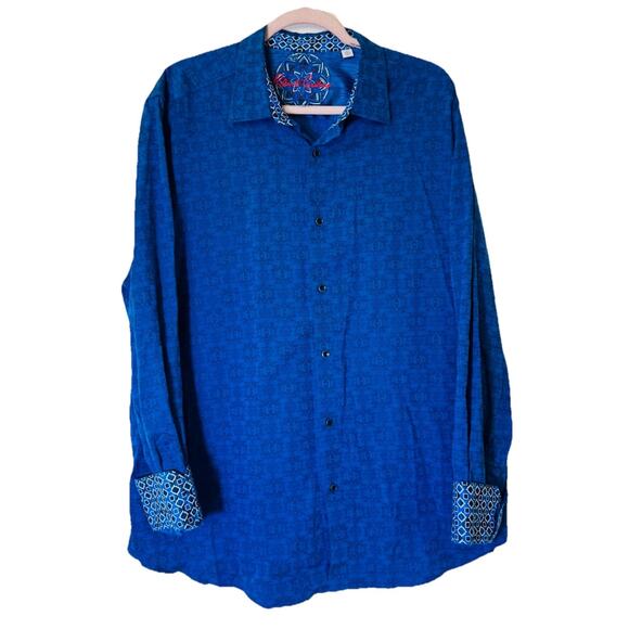 ROBERT GRAHAM CULLEN JACQUARD PRINT FLIP CUFF SHIRT 2XL EUC CLASSIC FIT $188 - Picture 1 of 8